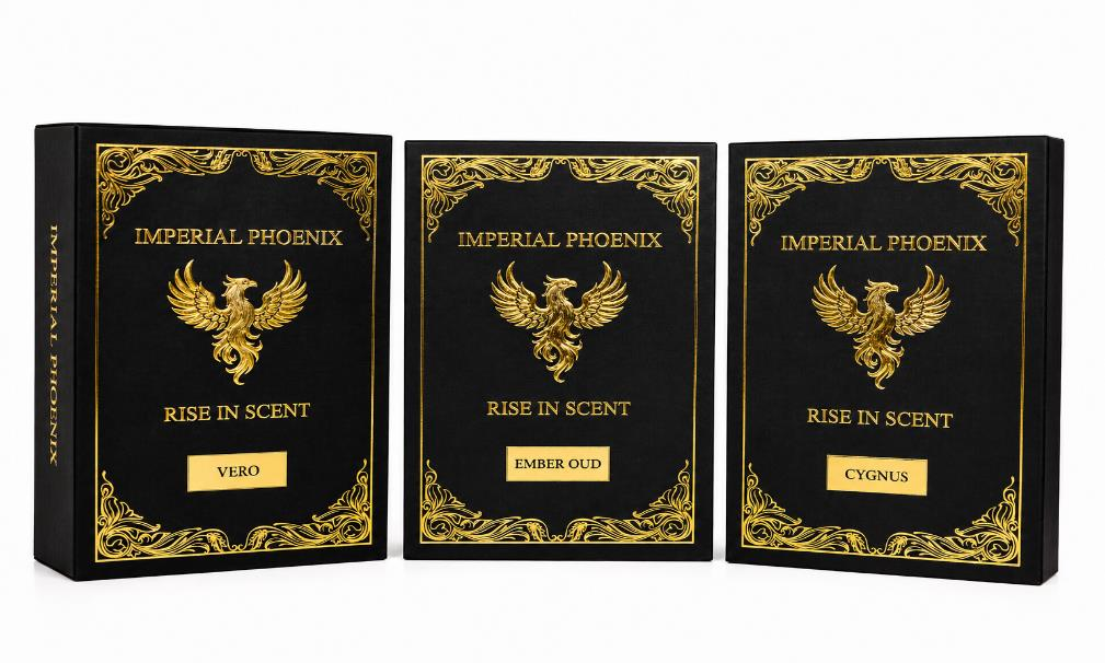 Imperial Phoenix — Summer Trio: Ember Oud, Vero & Cygnus — packaging